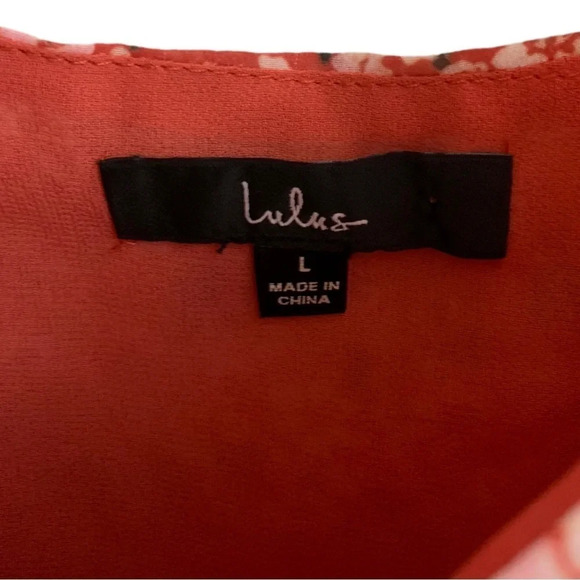 Lulus Women’s floral print ruched long sleeve top Feminine romantic size large - Picture 5 of 14